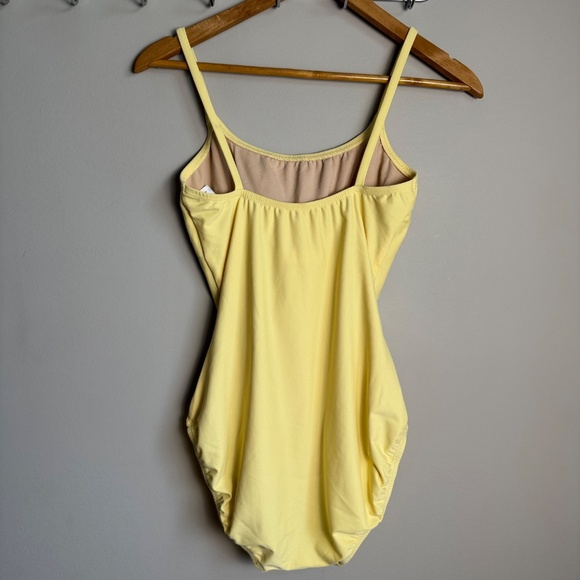 Talbots Women's Classic One Piece Swimsuit Yellow Size 12L Beach Pool Vacation - Picture 4 of 15